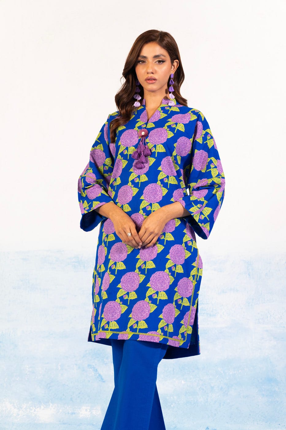 1 Pc Printed Silver Lawn Shirt   | Silver | Al Karam