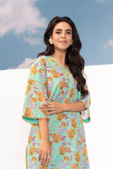 1 Pc Printed Silver Lawn Shirt   | Silver | Al Karam