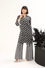 2 Pc Printed Lawn Shirt With Cambric Trouser | Silver | Al Karam