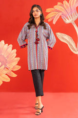 1 Pc Printed Lawn Shirt | Silver | Al Karam