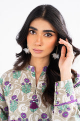 1 Pc Printed Khaddar Shirt  | Silver | Al Karam