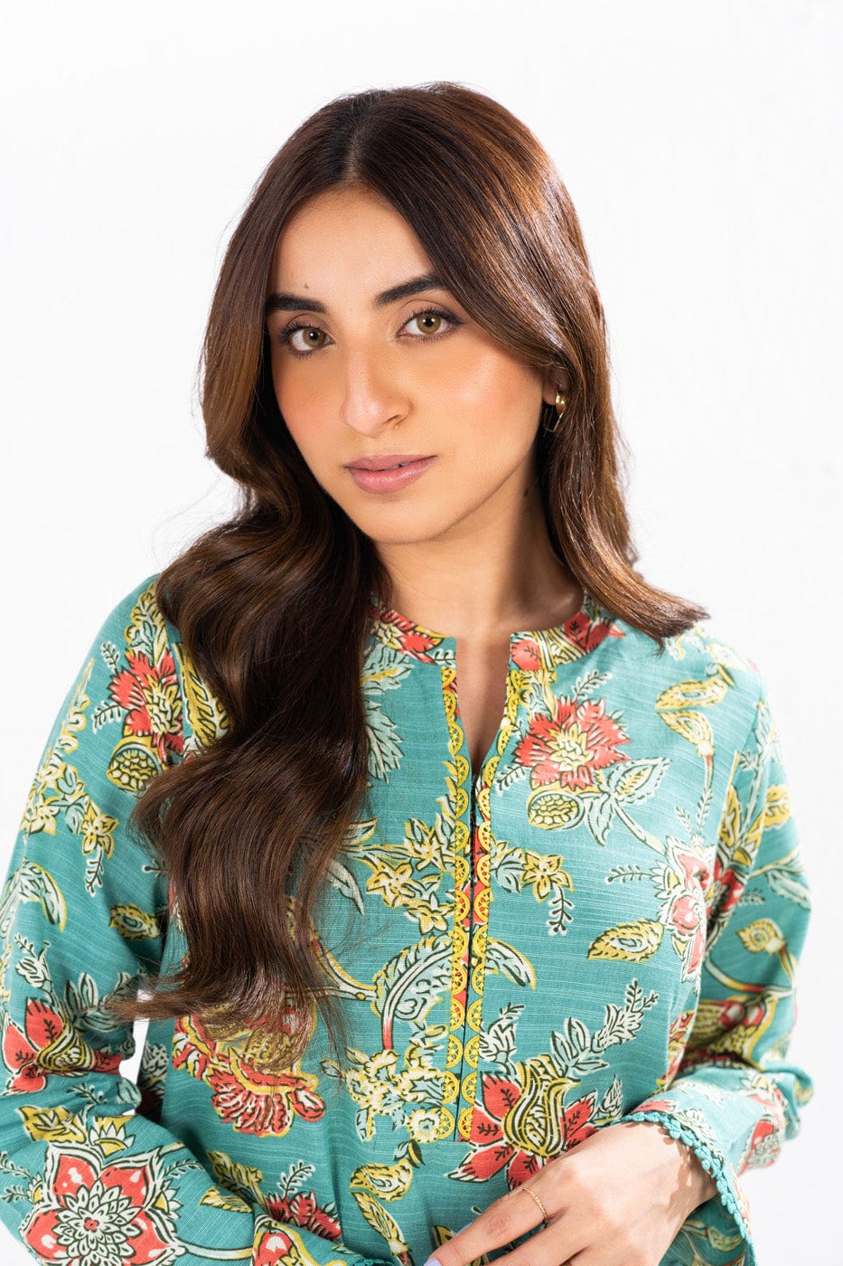 1 Pc Printed Khaddar Shirt  | Silver | Al Karam