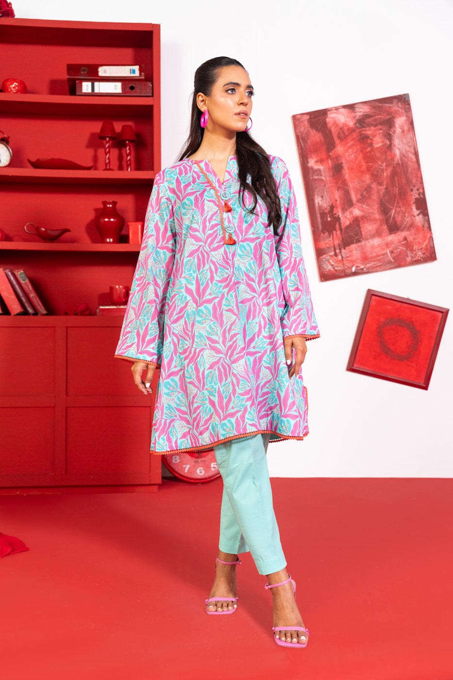 1 Pc Printed Lawn Shirt | Silver | Al Karam