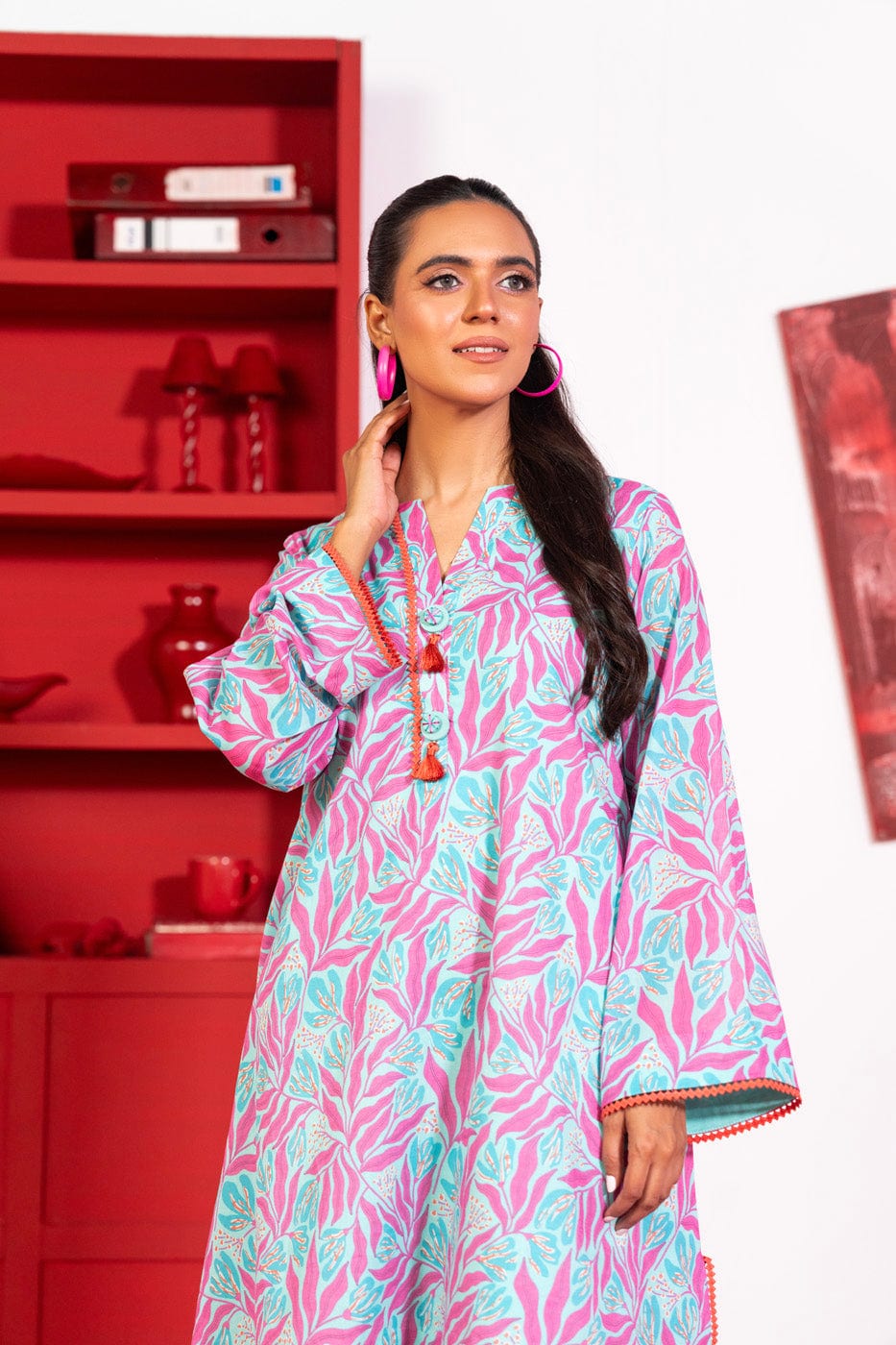 1 Pc Printed Lawn Shirt | Silver | Al Karam