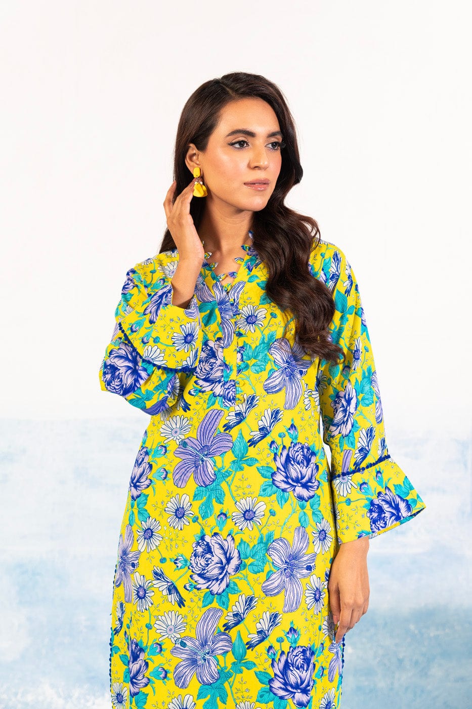 1 Pc Printed Silver Lawn Shirt   | Silver | Al Karam