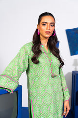 1 Pc Printed Lawn Shirt | Silver | Al Karam