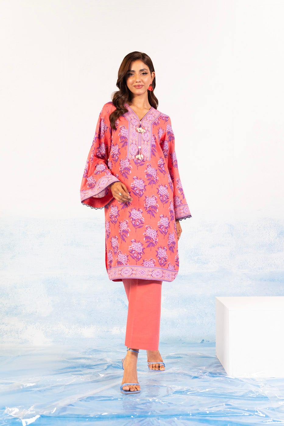 1 Pc Printed Silver Lawn Shirt   | Silver | Al Karam