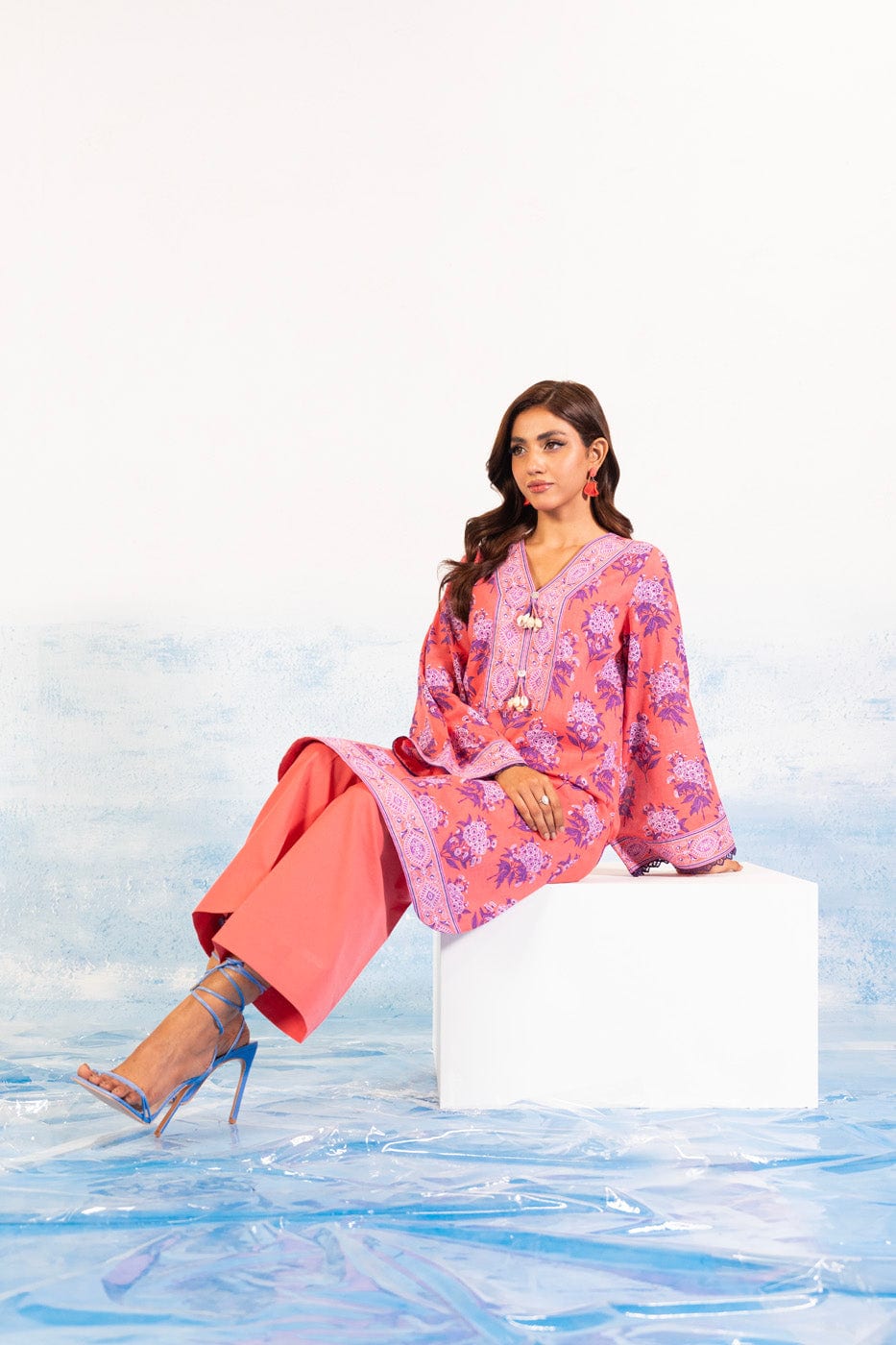 1 Pc Printed Silver Lawn Shirt   | Silver | Al Karam