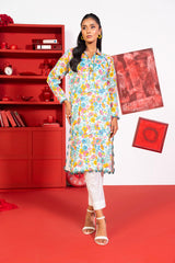 1 Pc Printed Lawn Shirt | Silver | Al Karam