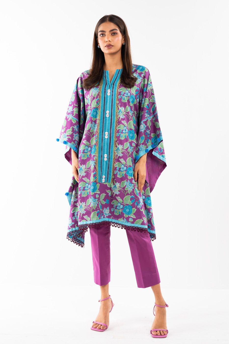 1 Pc Printed Lawn Shirt | Silver | Al Karam