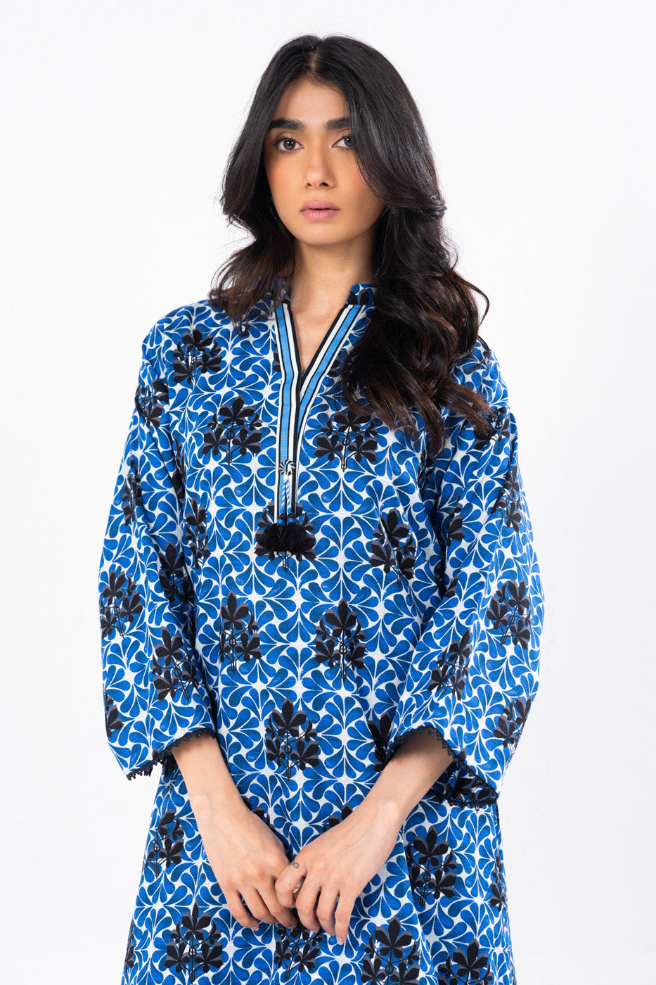 1 Pc Printed Khaddar Shirt | Silver | Al Karam