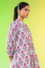 1 Pc Printed Silver Lawn Shirt   | Silver | Al Karam