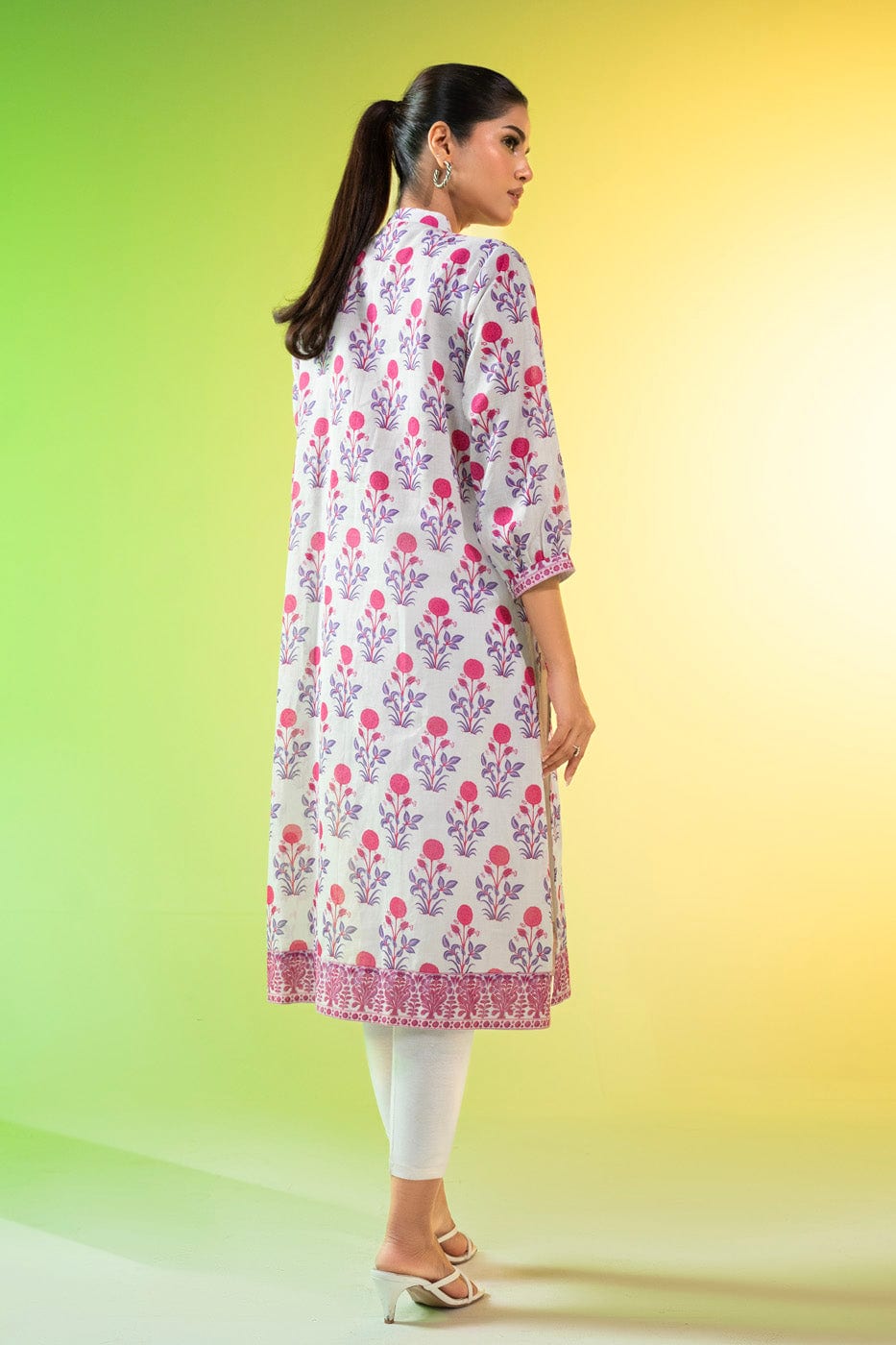 1 Pc Printed Silver Lawn Shirt   | Silver | Al Karam