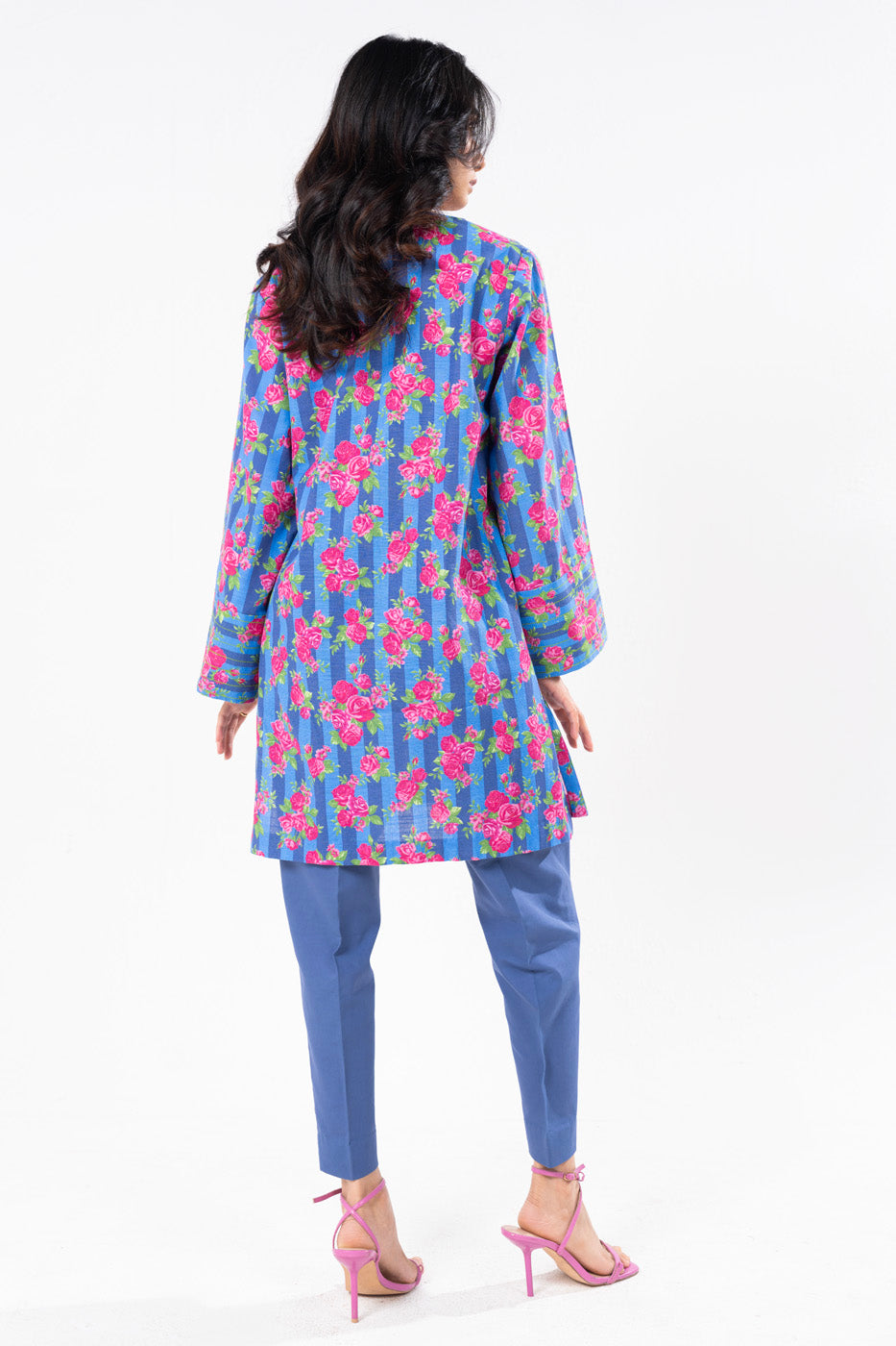 1 Pc Printed Khaddar Shirt  | Silver | Al Karam