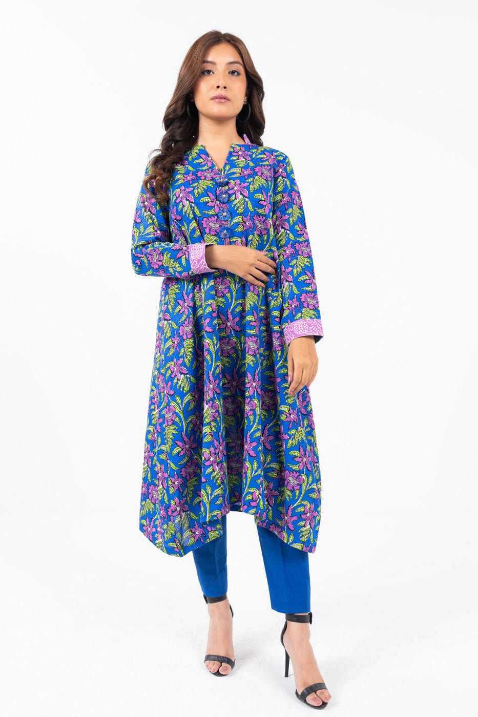 1 Pc Printed Khaddar Shirt  | Silver | Al Karam