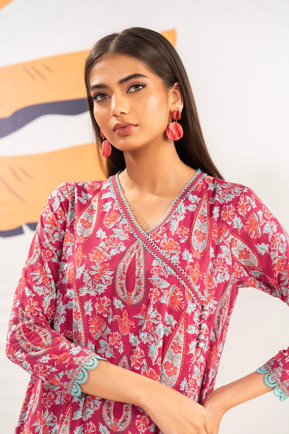 1 Pc Printed Cambric Shirt | Silver | Al Karam