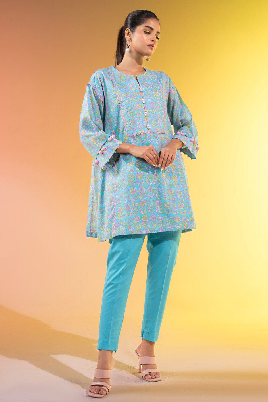 1 Pc Printed Silver Lawn Shirt   | Silver | Al Karam