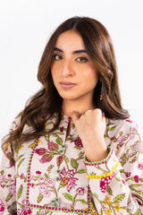 1 Pc Printed Khaddar Shirt  | Silver | Al Karam