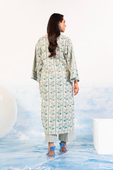 2 Pc Printed Silver Lawn Shirt With Cambric Trouser | Silver | Al Karam