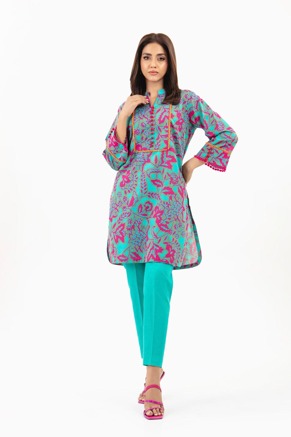 1 Pc Printed Silver Lawn Shirt   | Silver | Al Karam