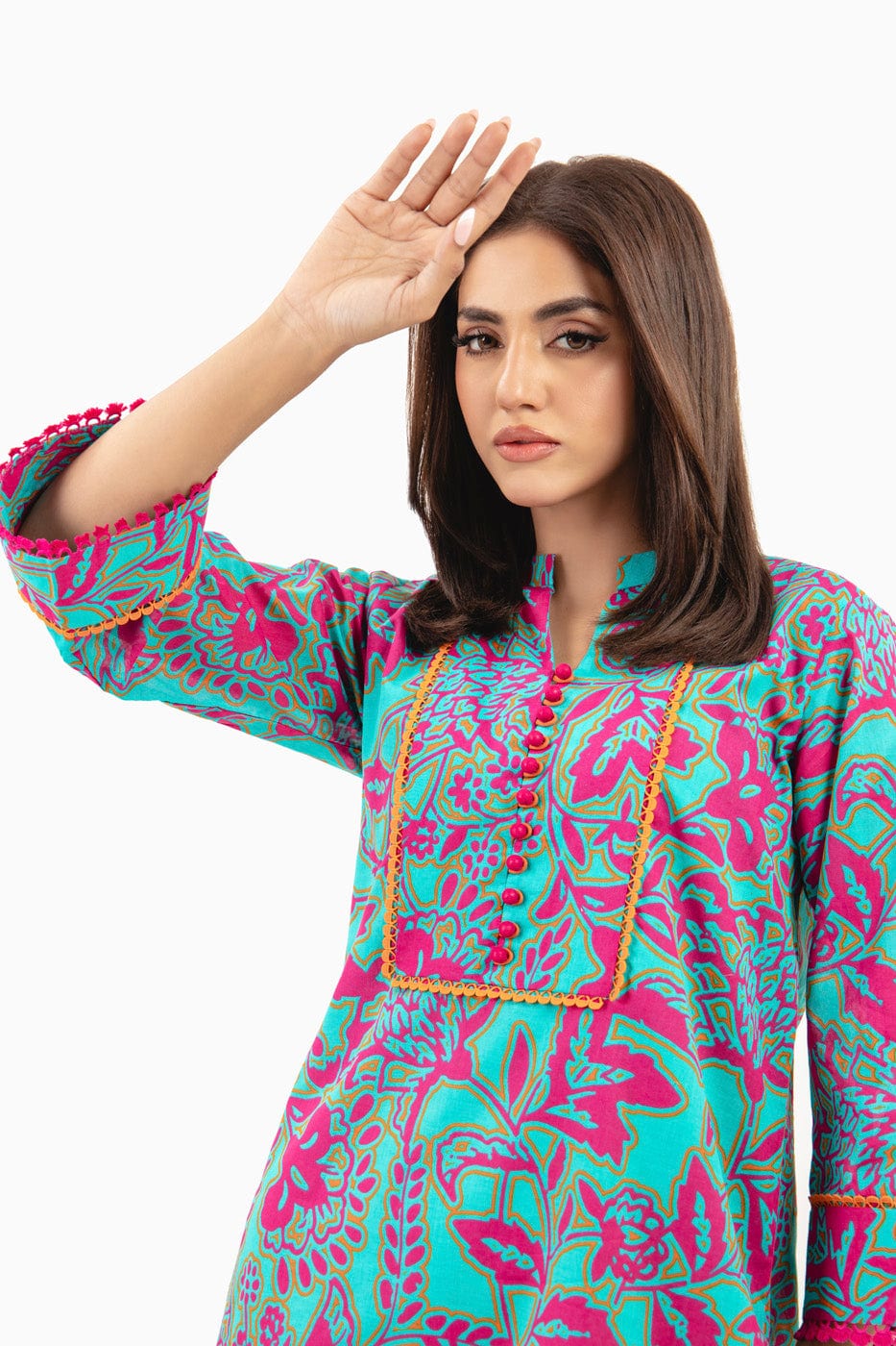 1 Pc Printed Silver Lawn Shirt   | Silver | Al Karam