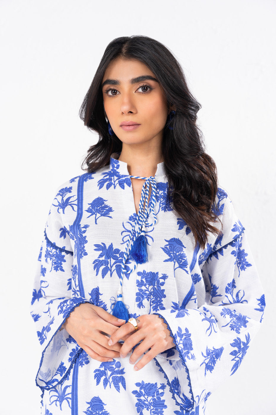 1 Pc Printed Khaddar Shirt  | Silver | Al Karam