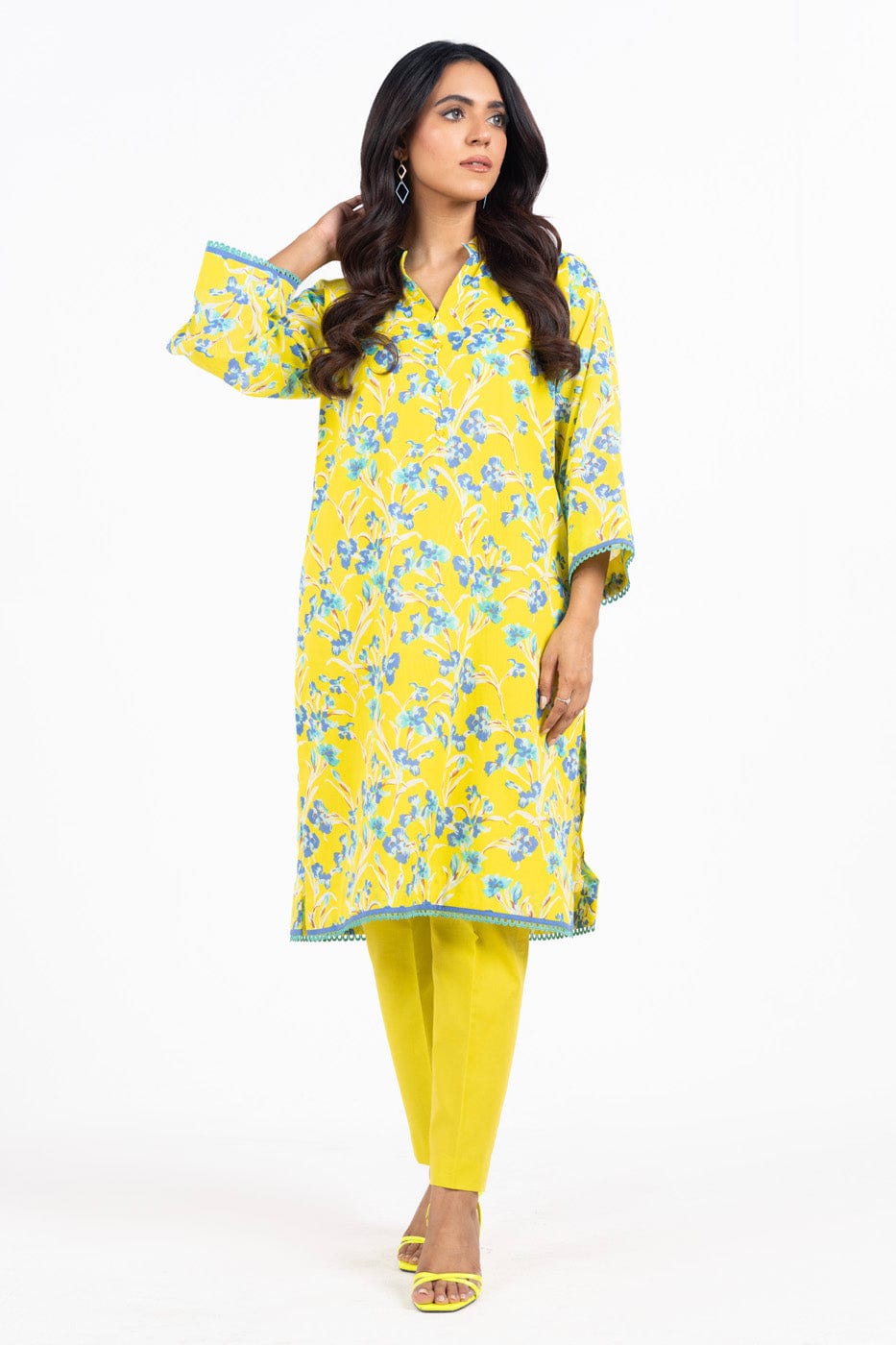 1 Pc Printed Silver Lawn Shirt   | Silver | Al Karam