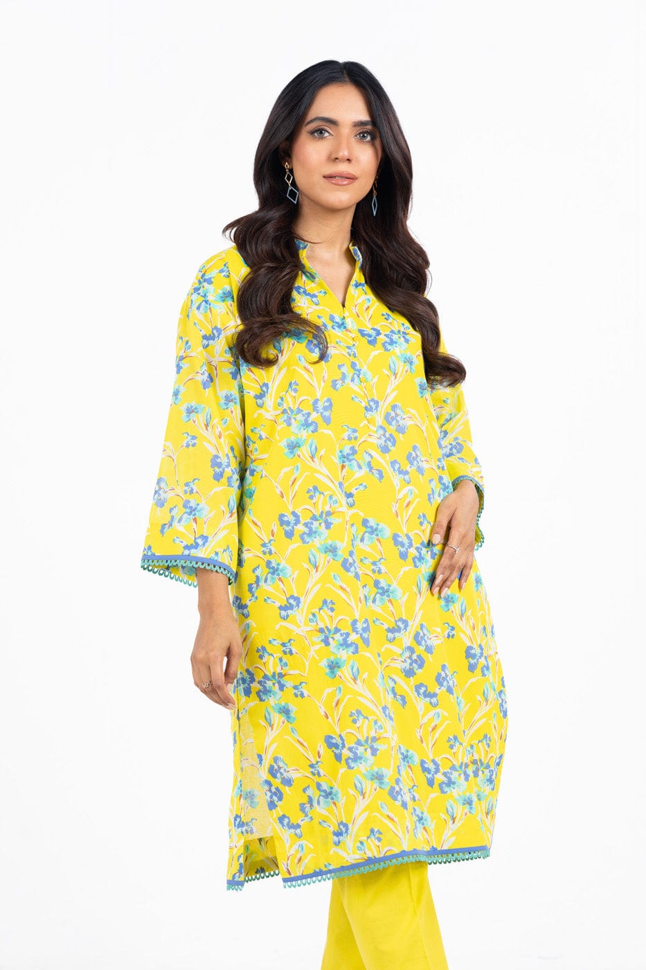 1 Pc Printed Silver Lawn Shirt   | Silver | Al Karam