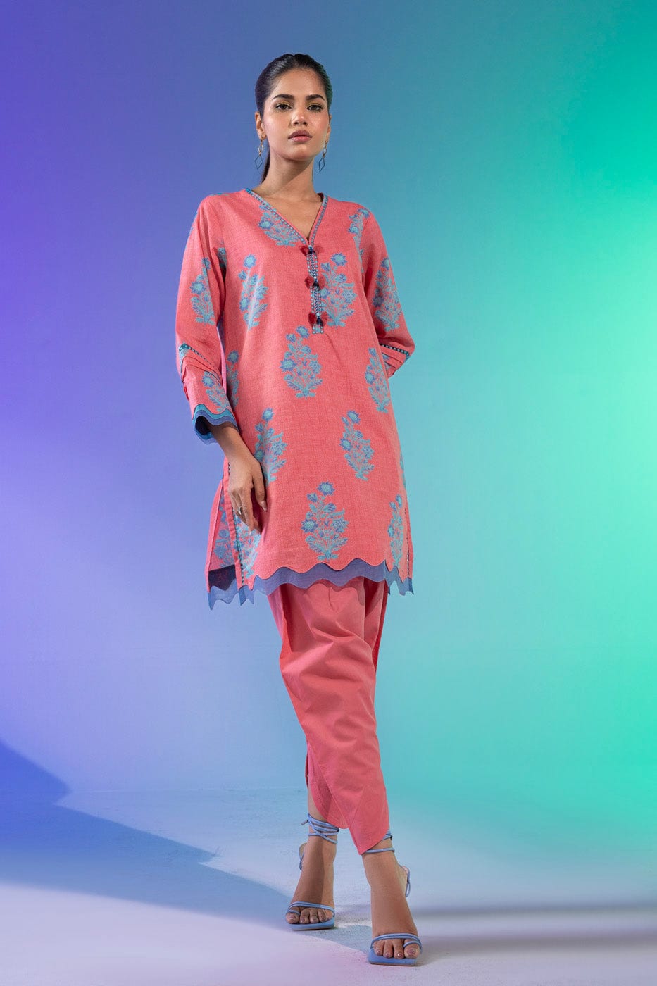 1 Pc Printed Silver Lawn Shirt   | Silver | Al Karam