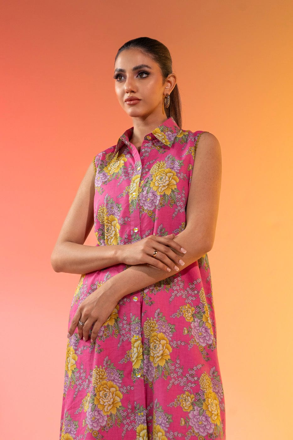 1 Pc Printed Silver Lawn Shirt   | Silver | Al Karam