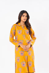 2 Pc Printed Khaddar Shirt With Khaddar Trouser | Silver | Al Karam