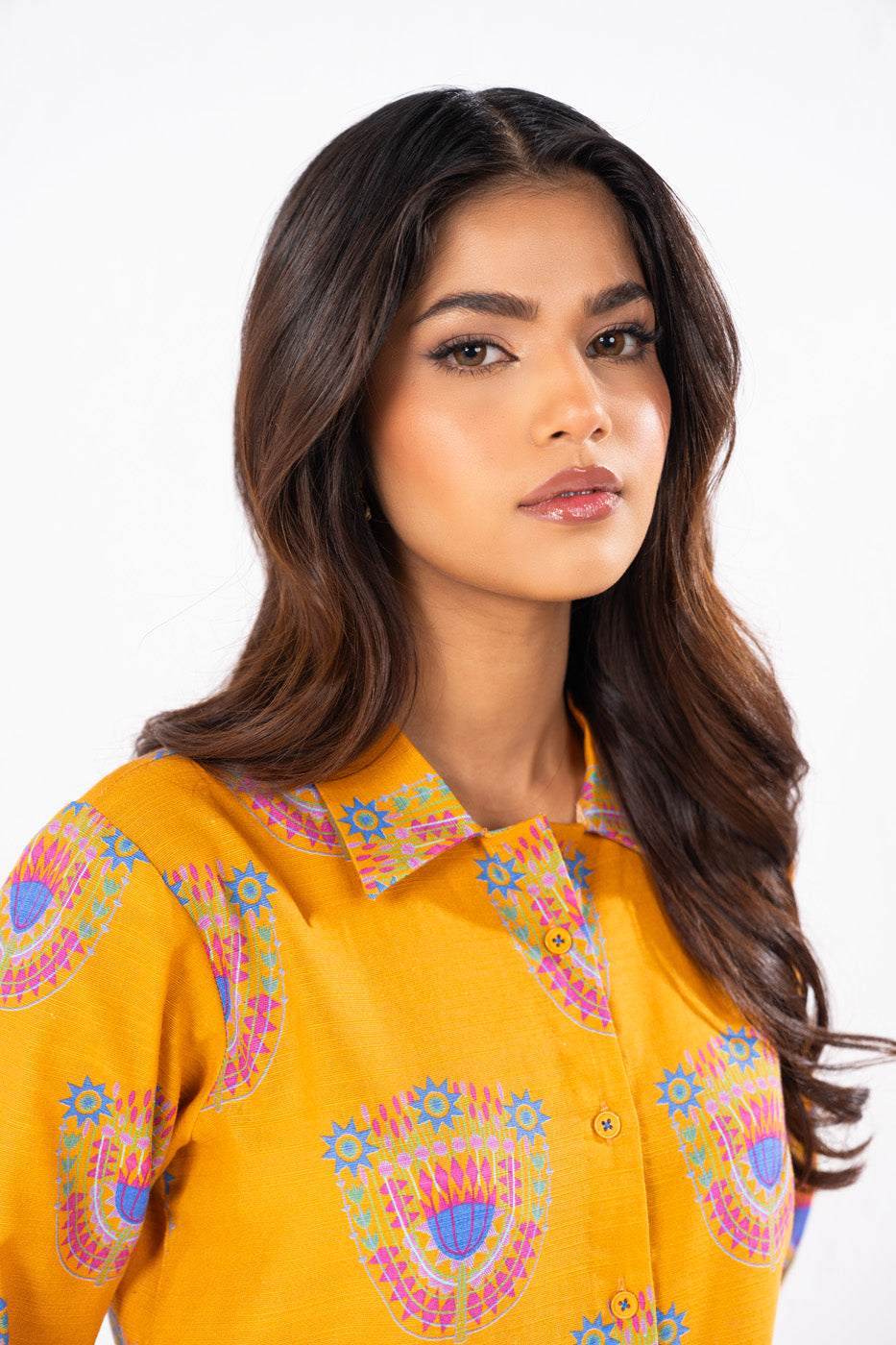 2 Pc Printed Khaddar Shirt With Khaddar Trouser | Silver | Al Karam