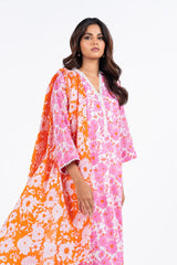 2 Pc Printed Lawn Suit With Silver Lawn Dupatta | Silver | Al Karam