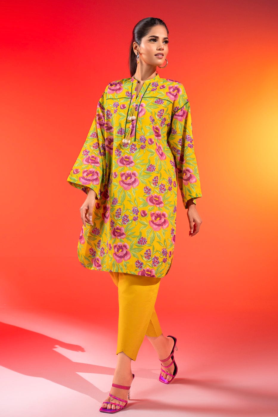 1 Pc Printed Silver Lawn Shirt   | Silver | Al Karam