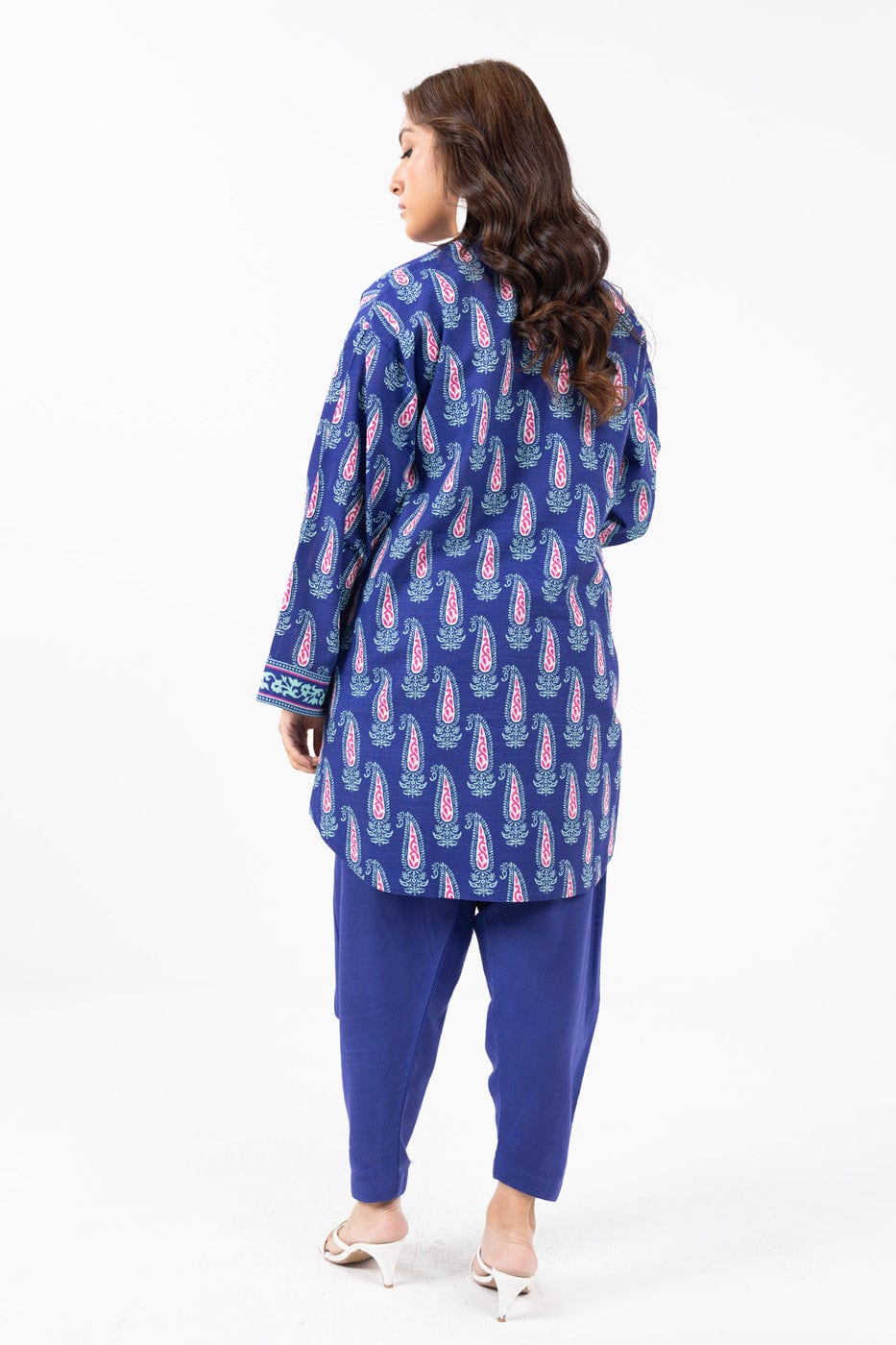 1 Pc Printed Khaddar Shirt  | Silver | Al Karam