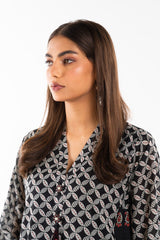 2 Pc Printed Lawn Shirt With Cambric Trouser | Silver | Al Karam