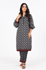 2 Pc Printed Lawn Suit With Cambric Trouser | Silver | Al Karam