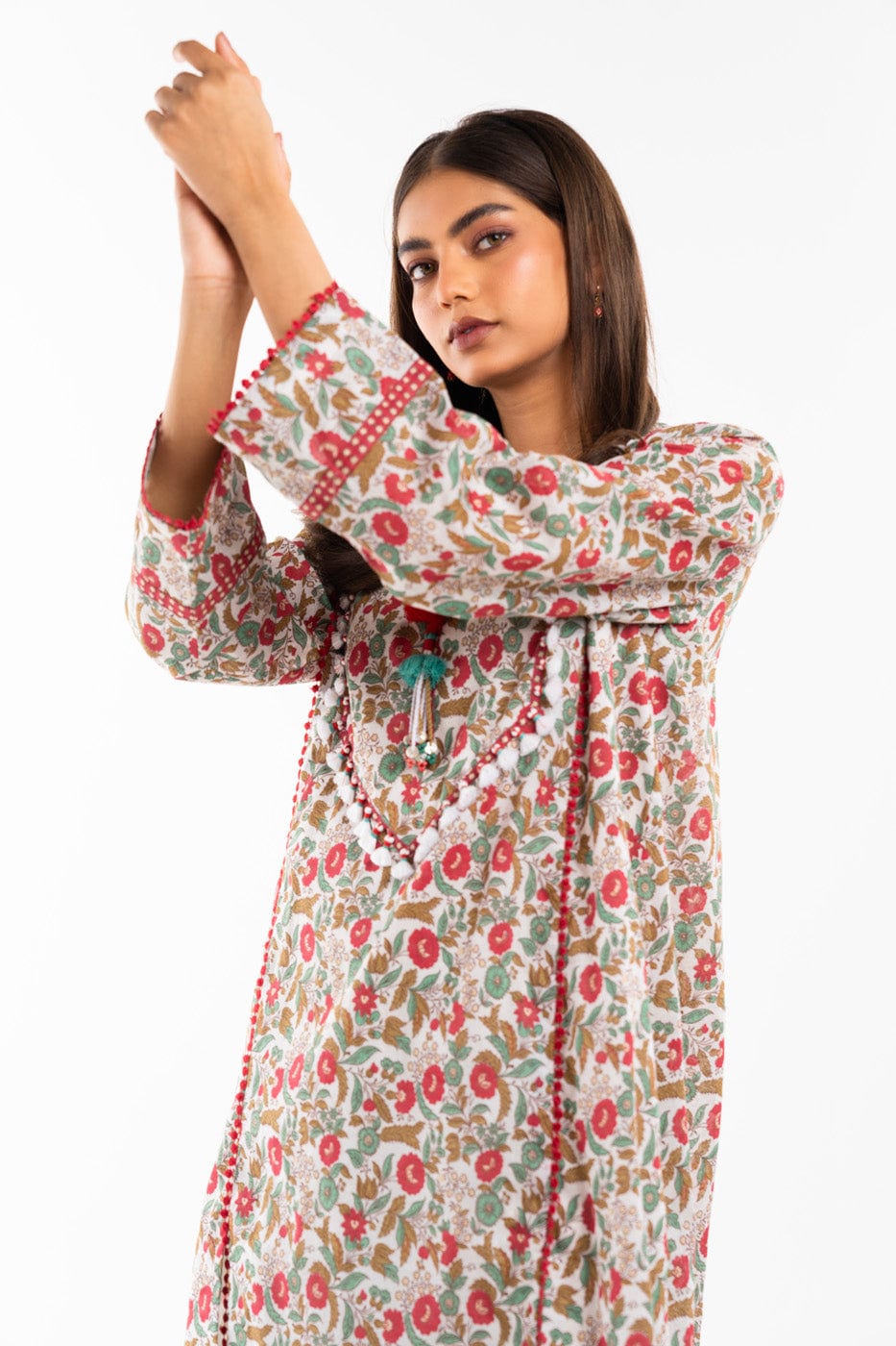 2 Pc Printed Lawn Shirt With Cambric Trouser | Silver | Al Karam