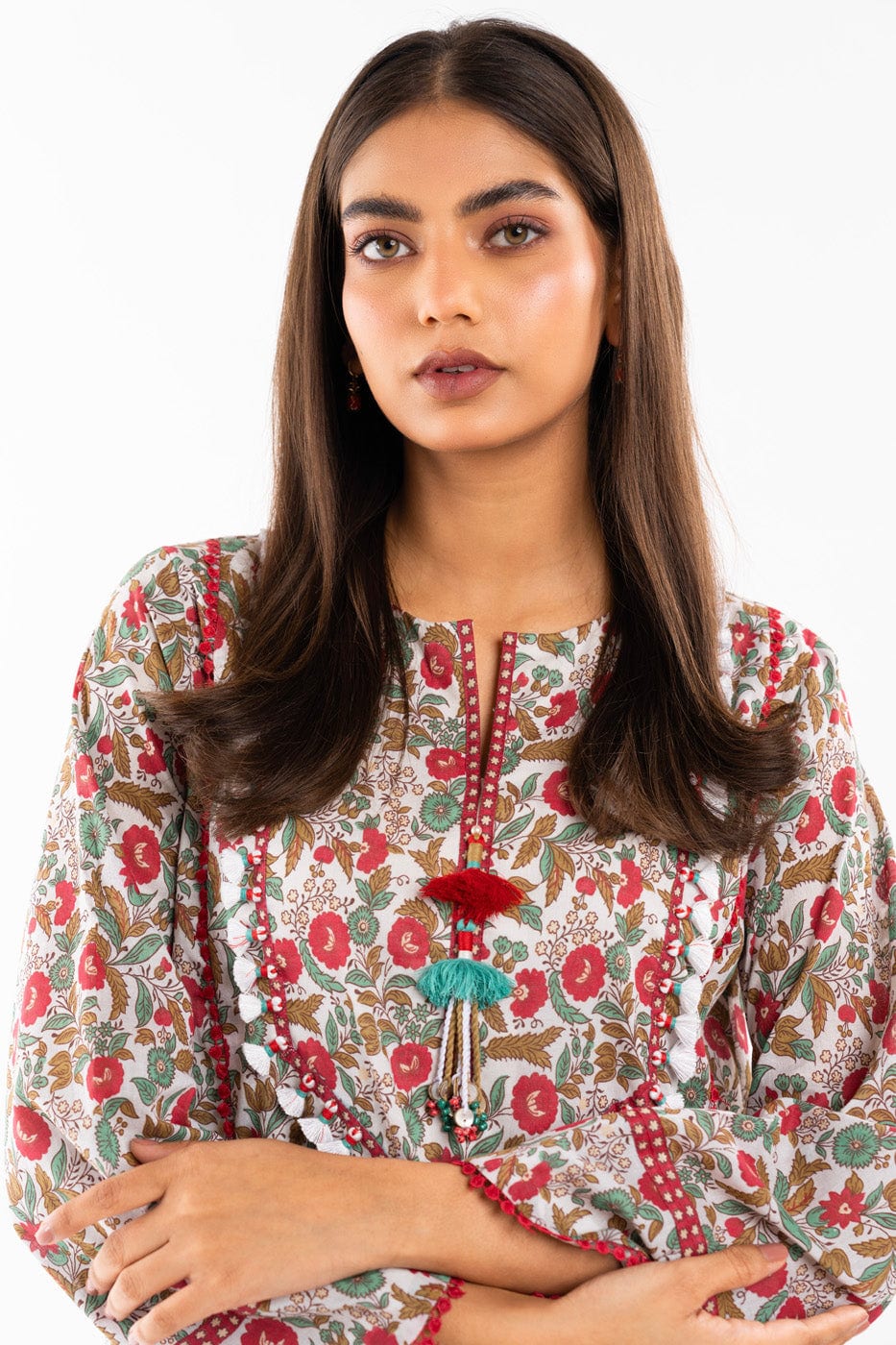 2 Pc Printed Lawn Shirt With Cambric Trouser | Silver | Al Karam