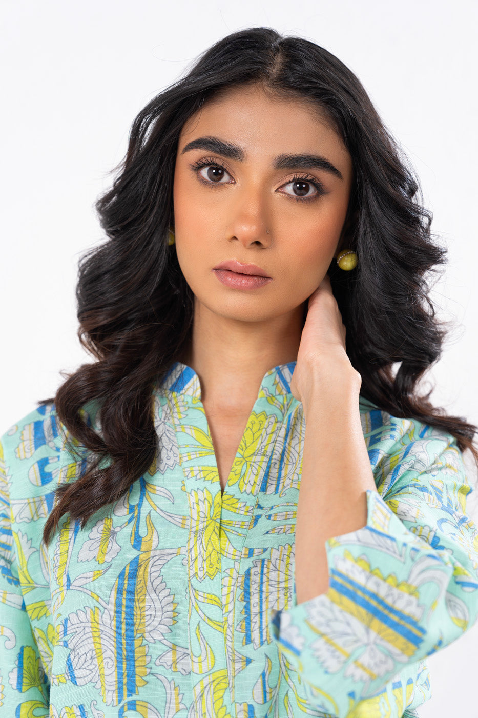 1 Pc Printed Khaddar Shirt  | Silver | Al Karam