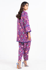 2 Pc Printed Lawn Suit With Cambric Trouser | Silver | Al Karam