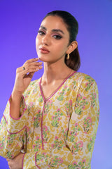 2 Pc Printed Lawn Suit With Cambric Trouser | Silver | Al Karam