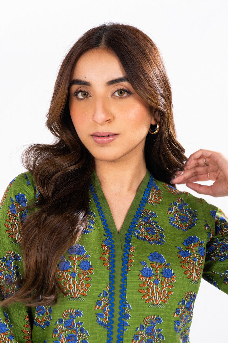 1 Pc Printed Khaddar Shirt  | Silver | Al Karam