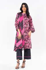 2 Pc Printed Khaddar Shirt With Khaddar Dupatta