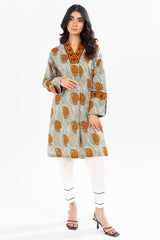 1 Pc Printed Khaddar Shirt  | Silver | Al Karam