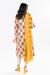 2 Pc Printed Khaddar Shirt With Khaddar Dupatta