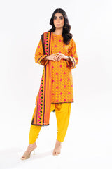 2 Pc Printed Khaddar Shirt With Khaddar Dupatta