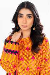 2 Pc Printed Khaddar Shirt With Khaddar Dupatta