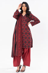 2 Pc Printed Khaddar Shirt With Khaddar Dupatta