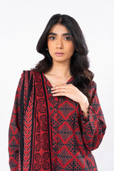 2 Pc Printed Khaddar Shirt With Khaddar Dupatta